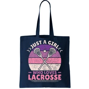 Just A Girl Who Loves Lacrosse Player Lax Lovers Lacrosse Tote Bag