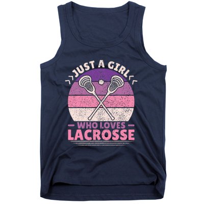 Just A Girl Who Loves Lacrosse Player Lax Lovers Lacrosse Tank Top