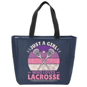 Just A Girl Who Loves Lacrosse Player Lax Lovers Lacrosse Zip Tote Bag