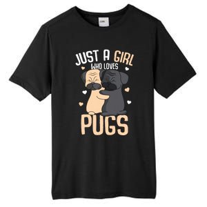 Just A Girl Who Loves Pugs Kids Girl Pug Lover Tall Fusion ChromaSoft Performance T-Shirt