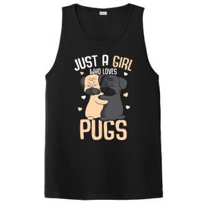 Just A Girl Who Loves Pugs Kids Girl Pug Lover PosiCharge Competitor Tank