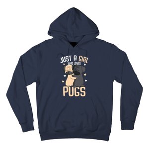 Just A Girl Who Loves Pugs Kids Girl Pug Lover Hoodie