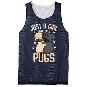 Just A Girl Who Loves Pugs Kids Girl Pug Lover Mesh Reversible Basketball Jersey Tank