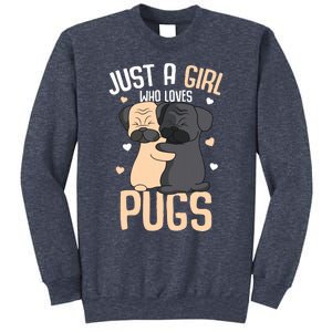 Just A Girl Who Loves Pugs Kids Girl Pug Lover Sweatshirt