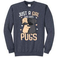 Just A Girl Who Loves Pugs Kids Girl Pug Lover Sweatshirt