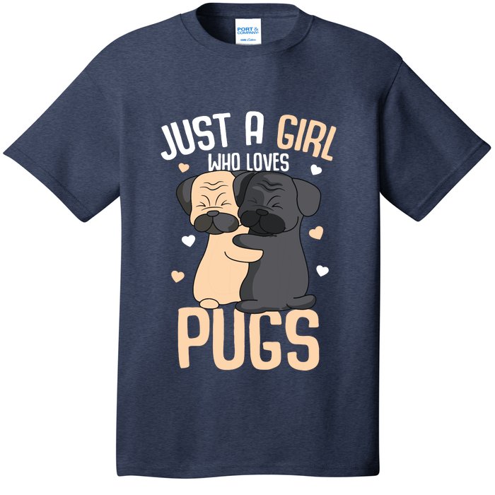 Just A Girl Who Loves Pugs Kids Girl Pug Lover T-Shirt