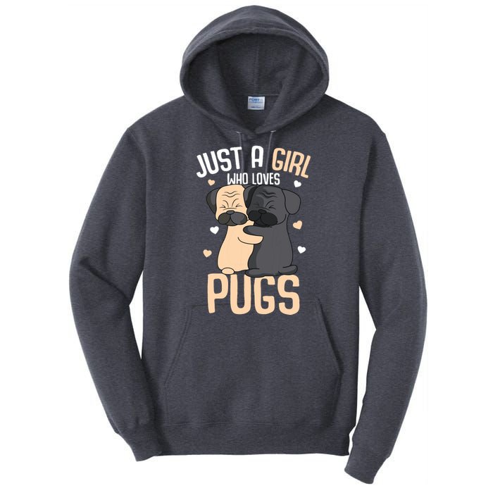 Just A Girl Who Loves Pugs Kids Girl Pug Lover Tall Hoodie