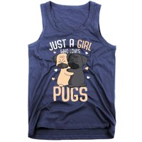 Just A Girl Who Loves Pugs Kids Girl Pug Lover Tank Top