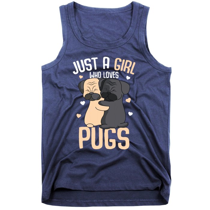 Just A Girl Who Loves Pugs Kids Girl Pug Lover Tank Top