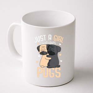 Just A Girl Who Loves Pugs Kids Girl Pug Lover Coffee Mug