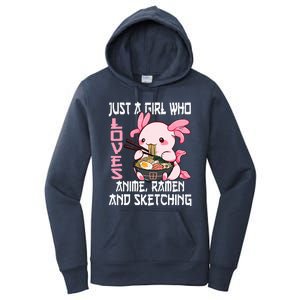 Just A Girl Who Loves Anime Ra And Sketching Cute Axolotl Women's Pullover Hoodie