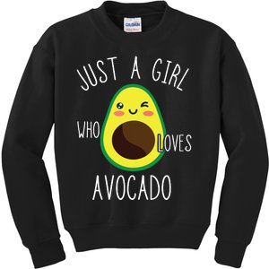 Just A Girl Who Loves Avocado Fruit Lover Healthy Food Kids Sweatshirt