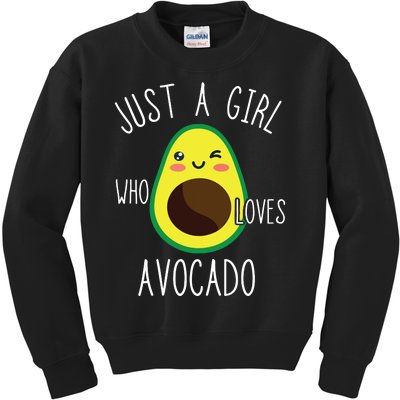 Just A Girl Who Loves Avocado Fruit Lover Healthy Food Kids Sweatshirt