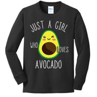 Just A Girl Who Loves Avocado Fruit Lover Healthy Food Kids Long Sleeve Shirt