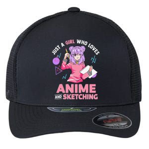 Just A Girl Who Loves Anime And Sketching Flexfit Unipanel Trucker Cap