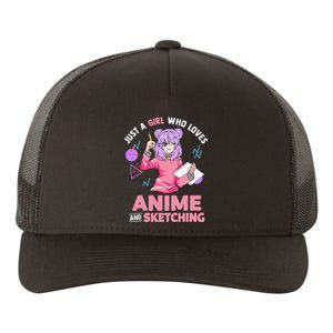 Just A Girl Who Loves Anime And Sketching Yupoong Adult 5-Panel Trucker Hat