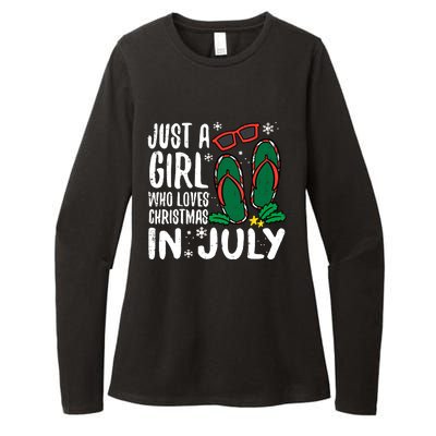 Just A Girl Who Loves Christmas In July Xmas Summer Wo Womens CVC Long Sleeve Shirt