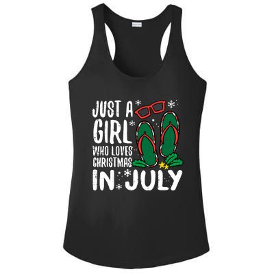 Just A Girl Who Loves Christmas In July Xmas Summer Wo Ladies PosiCharge Competitor Racerback Tank