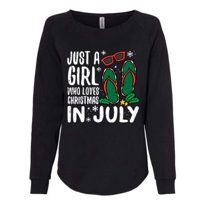 Just A Girl Who Loves Christmas In July Xmas Summer Wo Womens California Wash Sweatshirt