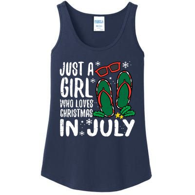 Just A Girl Who Loves Christmas In July Xmas Summer Wo Ladies Essential Tank