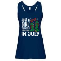 Just A Girl Who Loves Christmas In July Xmas Summer Wo Ladies Essential Flowy Tank