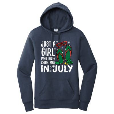 Just A Girl Who Loves Christmas In July Xmas Summer Wo Women's Pullover Hoodie