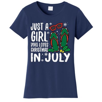 Just A Girl Who Loves Christmas In July Xmas Summer Wo Women's T-Shirt