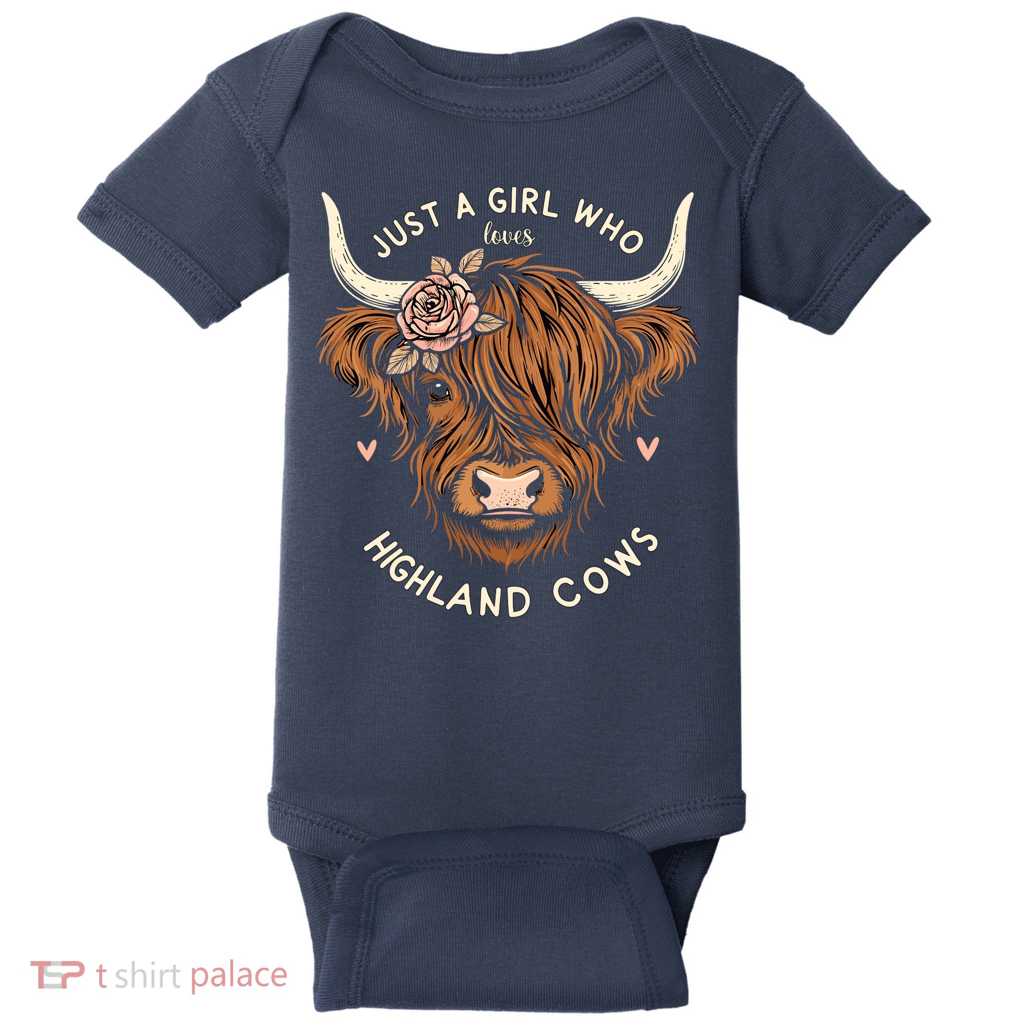 Just A Girl Who Loves Highland Cows Baby Bodysuit