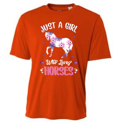 Just A Girl Who Loves Horses Gift Cooling Performance Crew T-Shirt