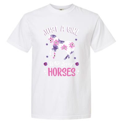 Just A Girl Who Loves Horses Gift Garment-Dyed Heavyweight T-Shirt