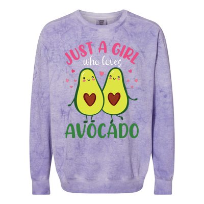 Just A Girl Who Loves Avocado Gift Idea For Women Colorblast Crewneck Sweatshirt