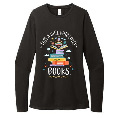 Just A Girl Who Loves Books Gifts For Bookworm Womens CVC Long Sleeve Shirt