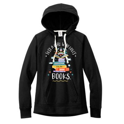 Just A Girl Who Loves Books Gifts For Bookworm Women's Fleece Hoodie