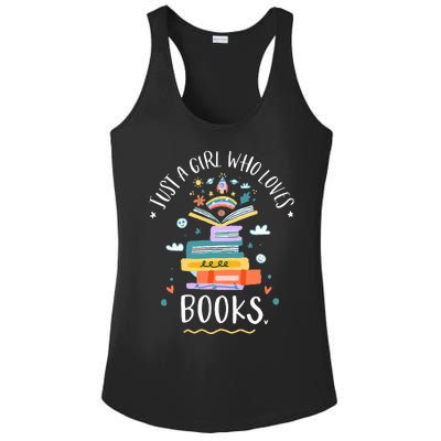 Just A Girl Who Loves Books Gifts For Bookworm Ladies PosiCharge Competitor Racerback Tank