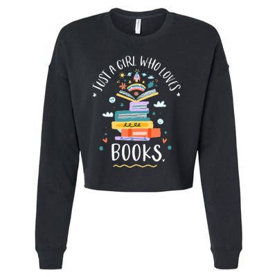 Just A Girl Who Loves Books Gifts For Bookworm Cropped Pullover Crew