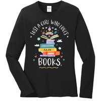 Just A Girl Who Loves Books Gifts For Bookworm Ladies Long Sleeve Shirt