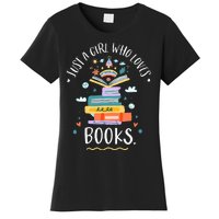 Just A Girl Who Loves Books Gifts For Bookworm Women's T-Shirt