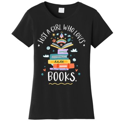 Just A Girl Who Loves Books Gifts For Bookworm Women's T-Shirt