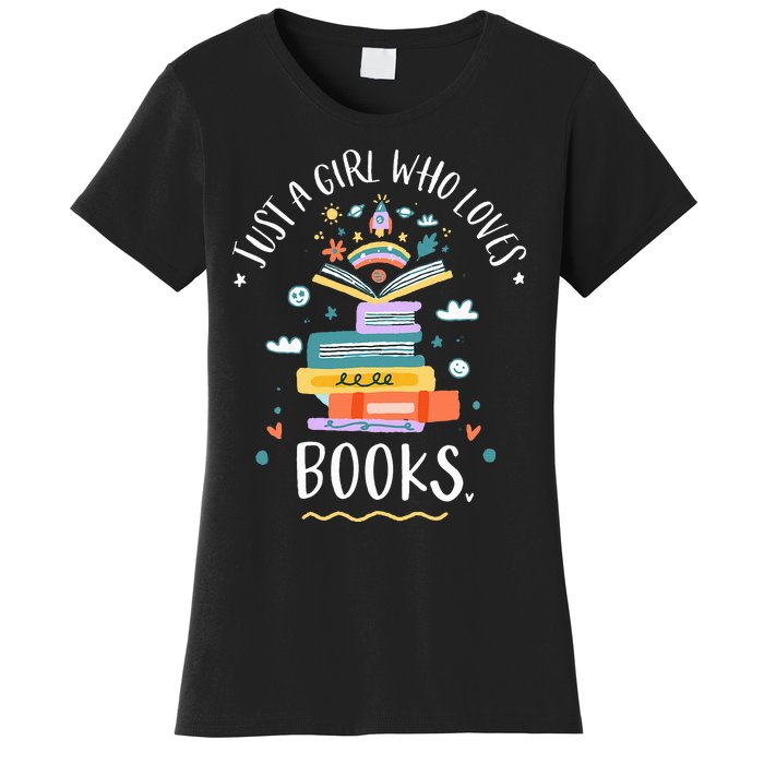 Just A Girl Who Loves Books Gifts For Bookworm Women's T-Shirt