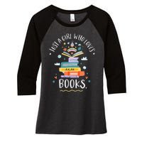 Just A Girl Who Loves Books Gifts For Bookworm Women's Tri-Blend 3/4-Sleeve Raglan Shirt