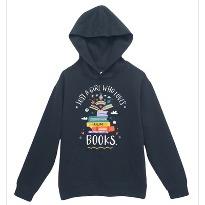 Just A Girl Who Loves Books Gifts For Bookworm Urban Pullover Hoodie