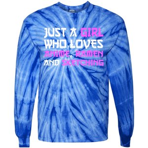 Just A Girl Who Loves Anime Ramen And Sketching Japan Anime Tie-Dye Long Sleeve Shirt