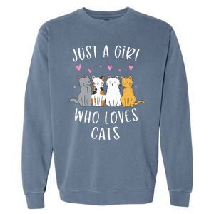 Just A Girl Who Loves Cats Cute Cat Lover Garment-Dyed Sweatshirt