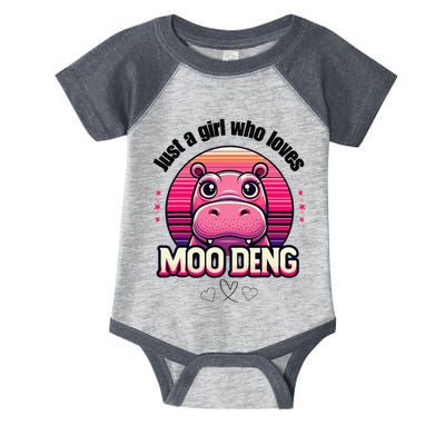 Just A Girl Who Loves Moo Deng Cute Baby Hippo Moo Deng Cute Infant Baby Jersey Bodysuit