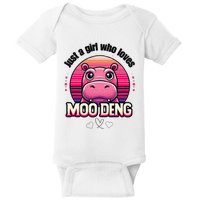 Just A Girl Who Loves Moo Deng Cute Baby Hippo Moo Deng Cute Baby Bodysuit