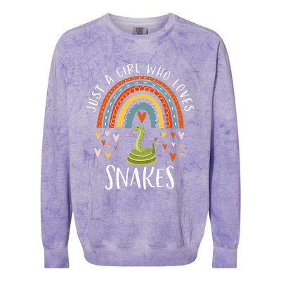 Just A Girl Who Loves Snakes Rainbow Gifts For Snake Lover Colorblast Crewneck Sweatshirt