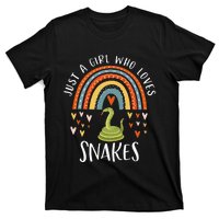 Just A Girl Who Loves Snakes Rainbow Gifts For Snake Lover T-Shirt