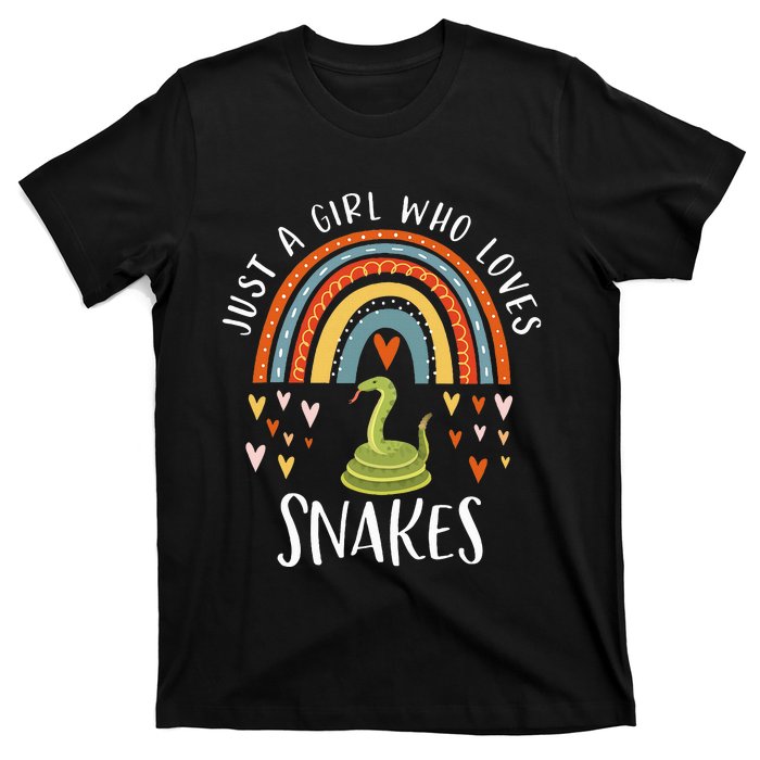 Just A Girl Who Loves Snakes Rainbow Gifts For Snake Lover T-Shirt