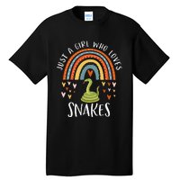 Just A Girl Who Loves Snakes Rainbow Gifts For Snake Lover Tall T-Shirt