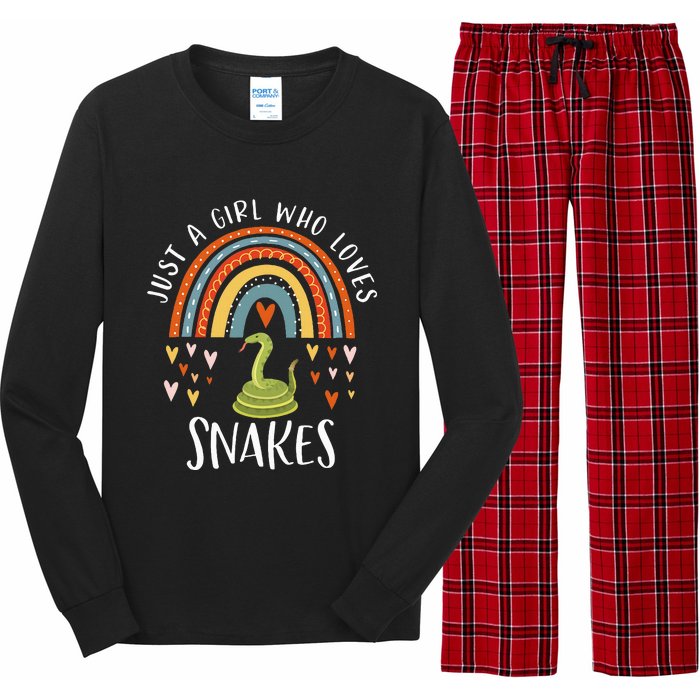 Just A Girl Who Loves Snakes Rainbow Gifts For Snake Lover Long Sleeve Pajama Set